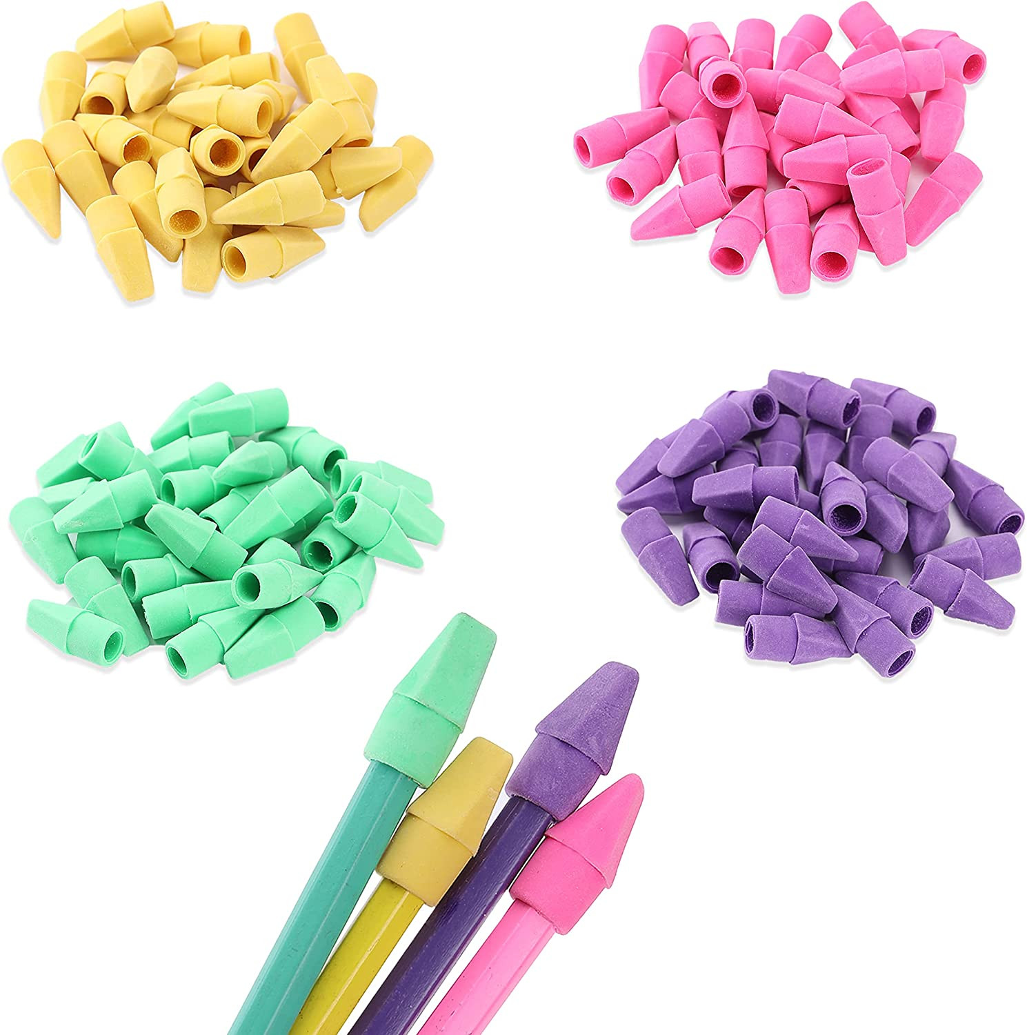 Erasers for Pencils, 120 Pack, Pencil Top Erasers, Eraser Caps, Cap Tops, Topper