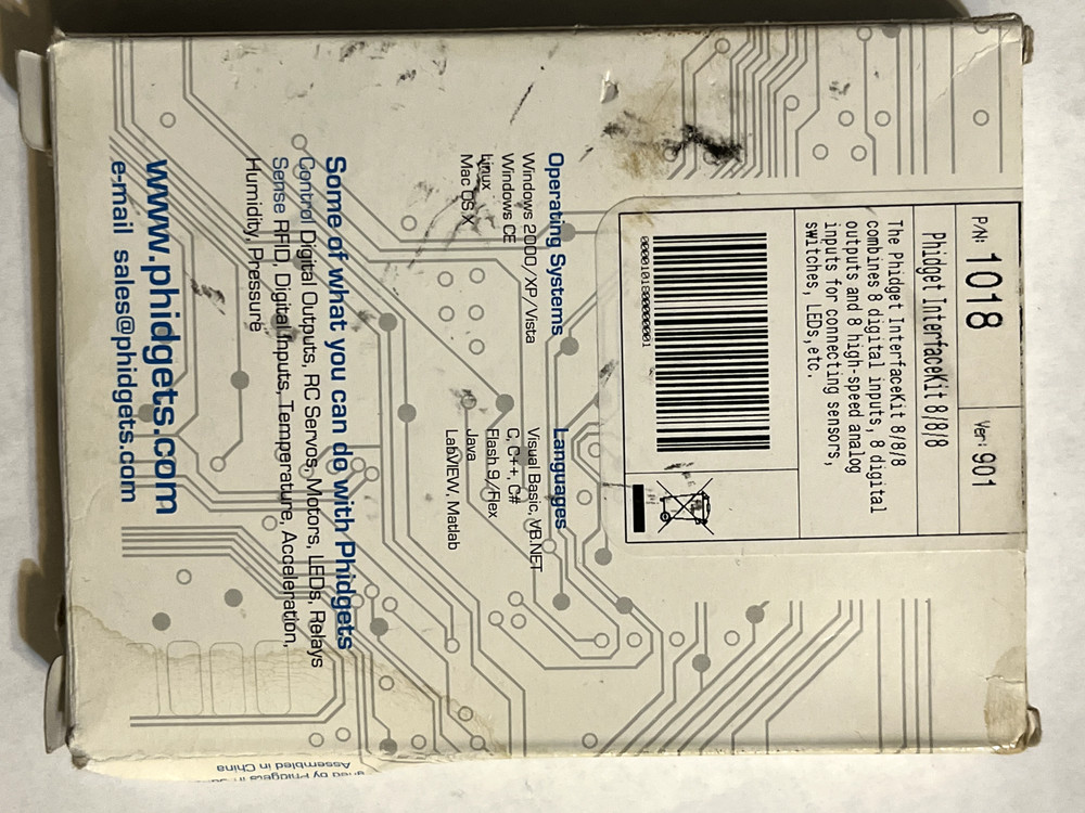 Phidgets Sensor Interface Kit 8/8/8 RB-Phi-53 (RB-Phi-53 / 1018_3)