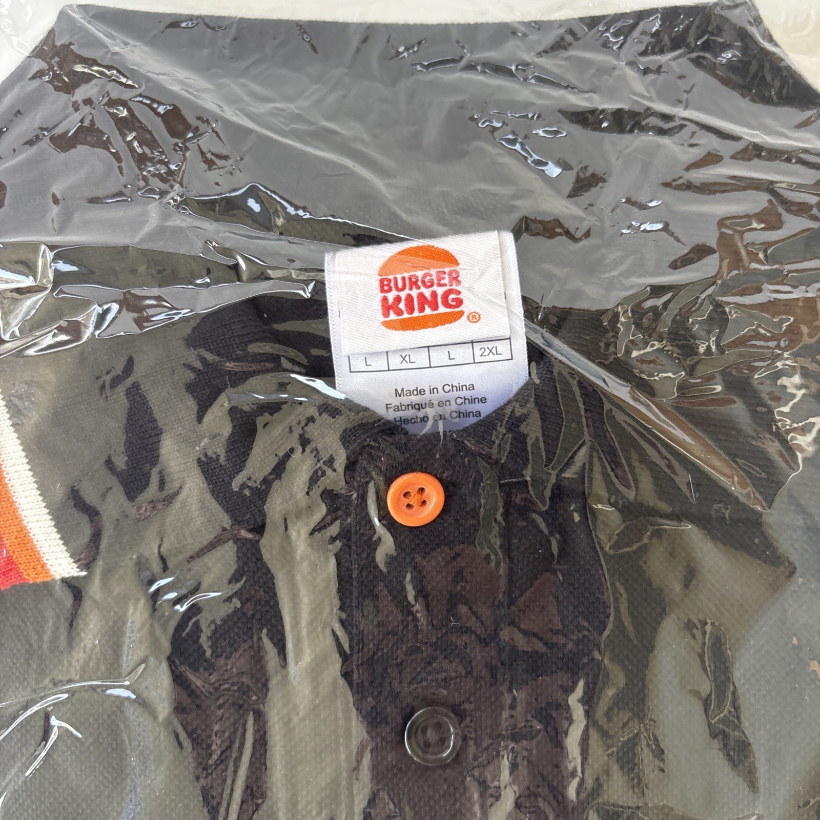 NEW Burger King Black Large Unisex Polo Shirt