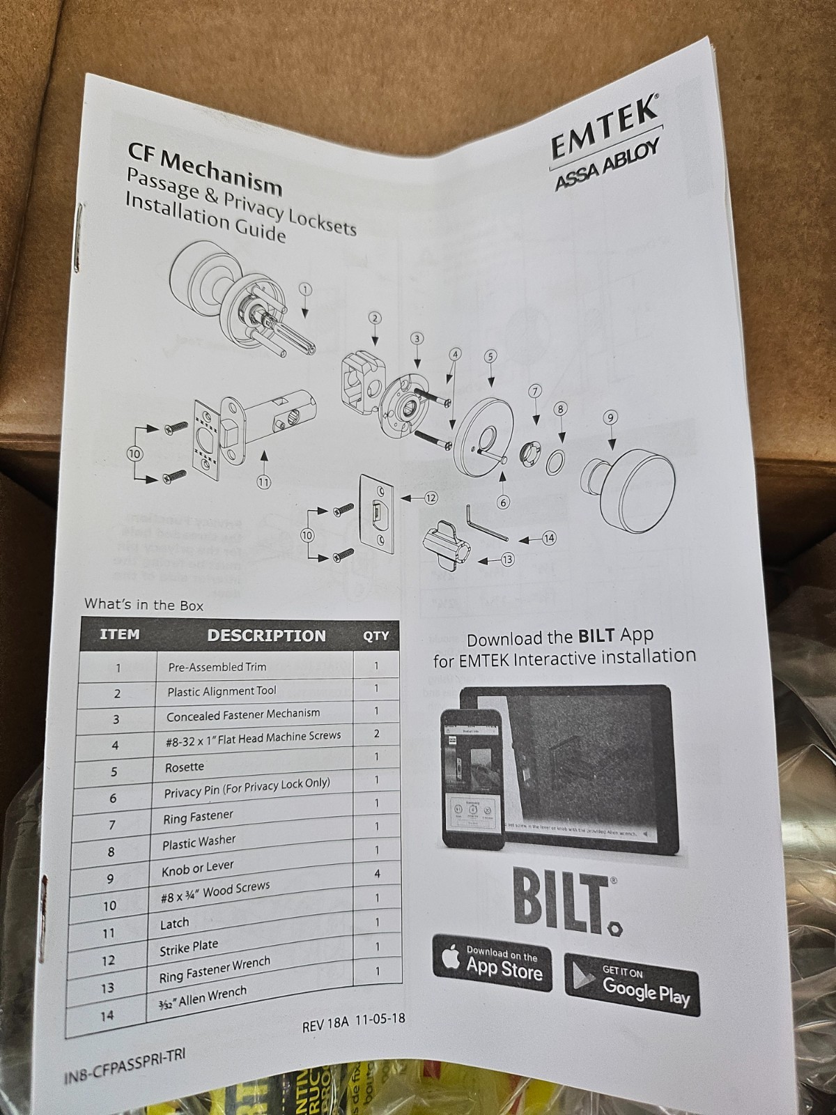 Emtek Assa Abloy Satin Nickel Round 5109ROUUS15 Concealed Passage $224. Retail