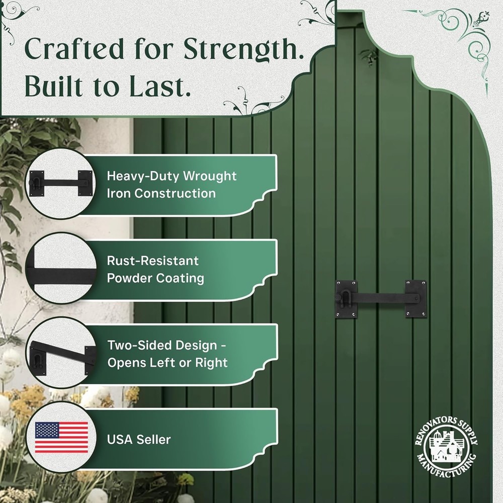 Antique Style 12" Iron Flip Latch - Versatile Security Solution for Gates