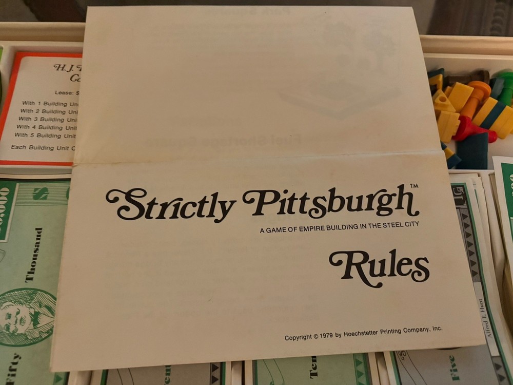 Strictly Pittsburgh Board Game 1979 - Complete