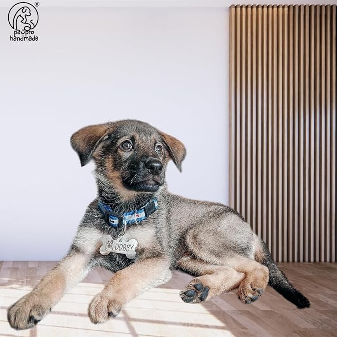 Personalized Pet ID Tag Engraved Black Bone Shape 50x32mm Large