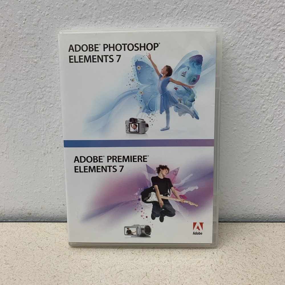 Adobe Photoshop Elements 7 & Premiere Elements 7 + Key 2 Discs