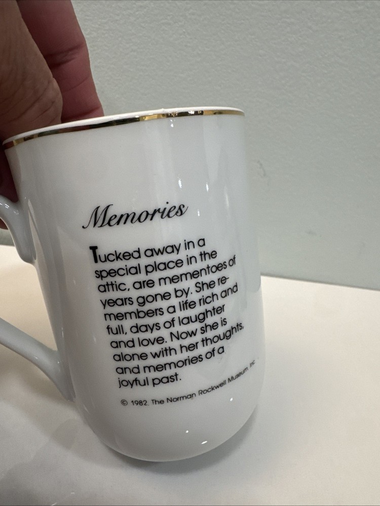 Norman Rockwell Coffee Cups From 1982 4 Different Patterns 5 Piece Set