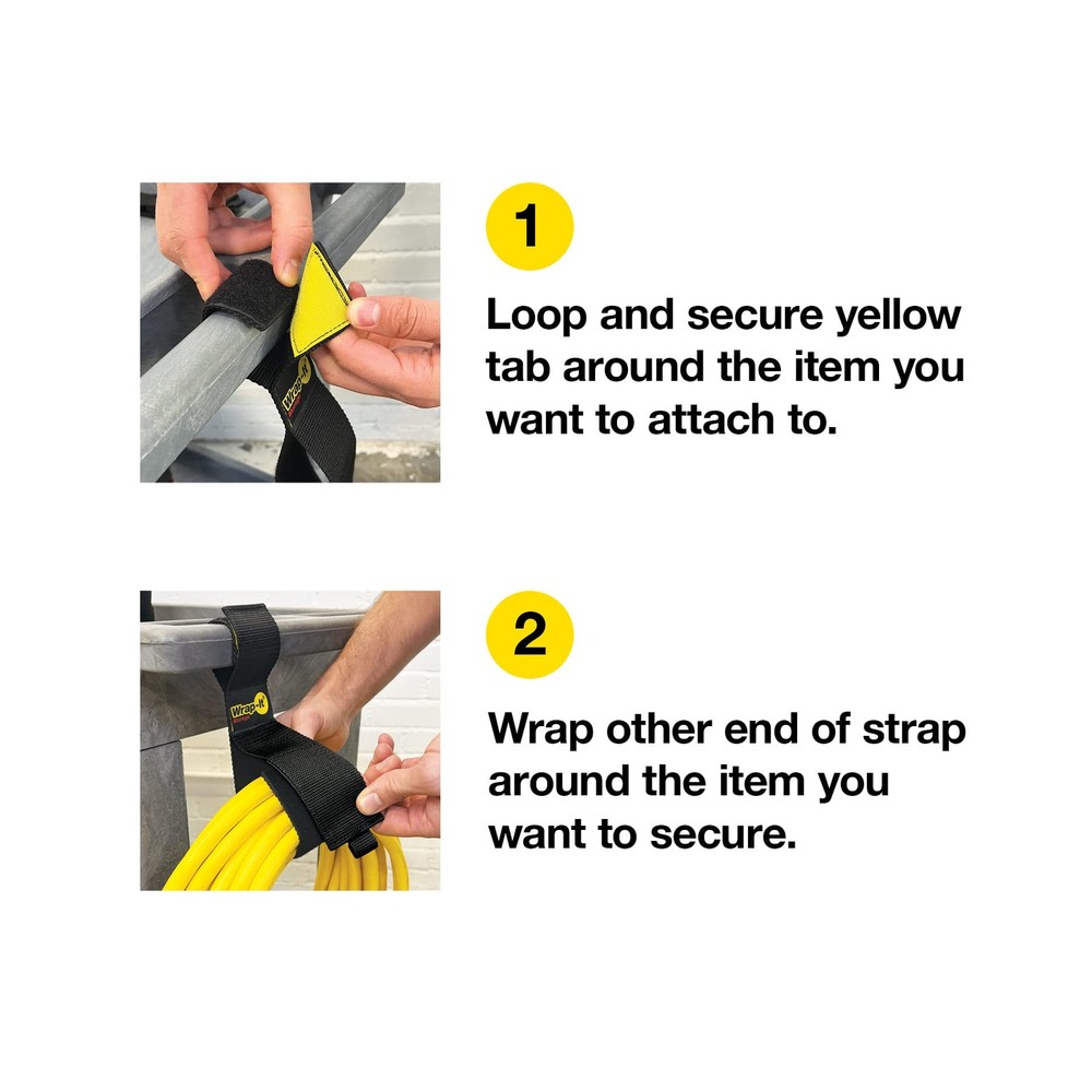 Wrap-It Twin-Straps 12 Hook Loop Cable Hose Wraps, 6-Pack