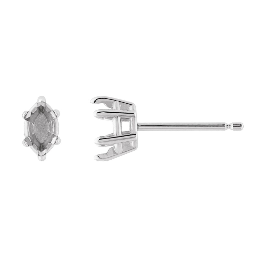 Oval 8x6mm Stud Semi mounting Silver Jewelry Making Blank Setting
