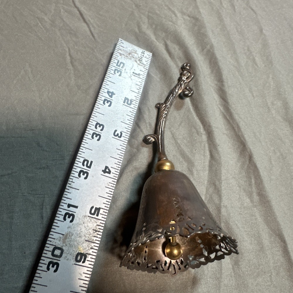 Vintage Silver Plated Table Bell Rose Shaped