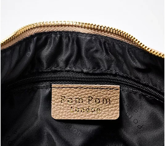 Pom Pom London Leather Sutton Crescent Crossbody-Yellow-NEW-A685847