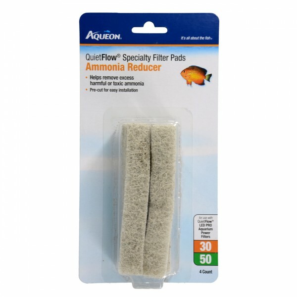 Aqueon Spec filter Pads Ammonia Reducer for QuietFlow 30/50 (4 Per Pack)