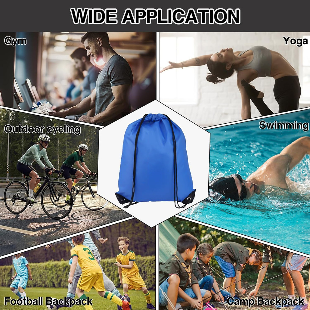 Drawstring Backpack 6Pcs Drawstring Gym Bags Black Draw String Bags Drawstring B