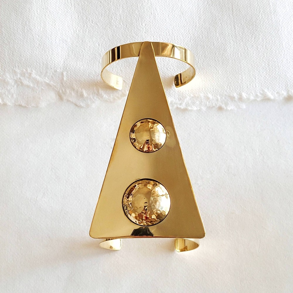 Tribal Discs solid brass Cuff bracelet