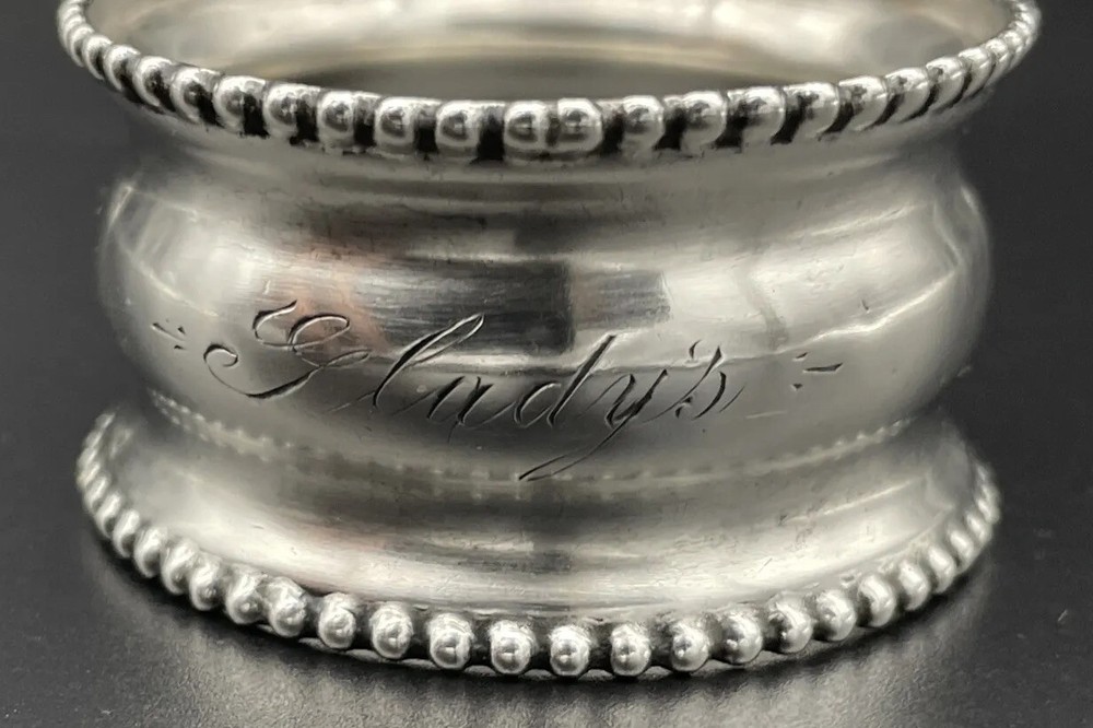 Sterling Silver Napkin Ring Name Engraved “Glady’s”