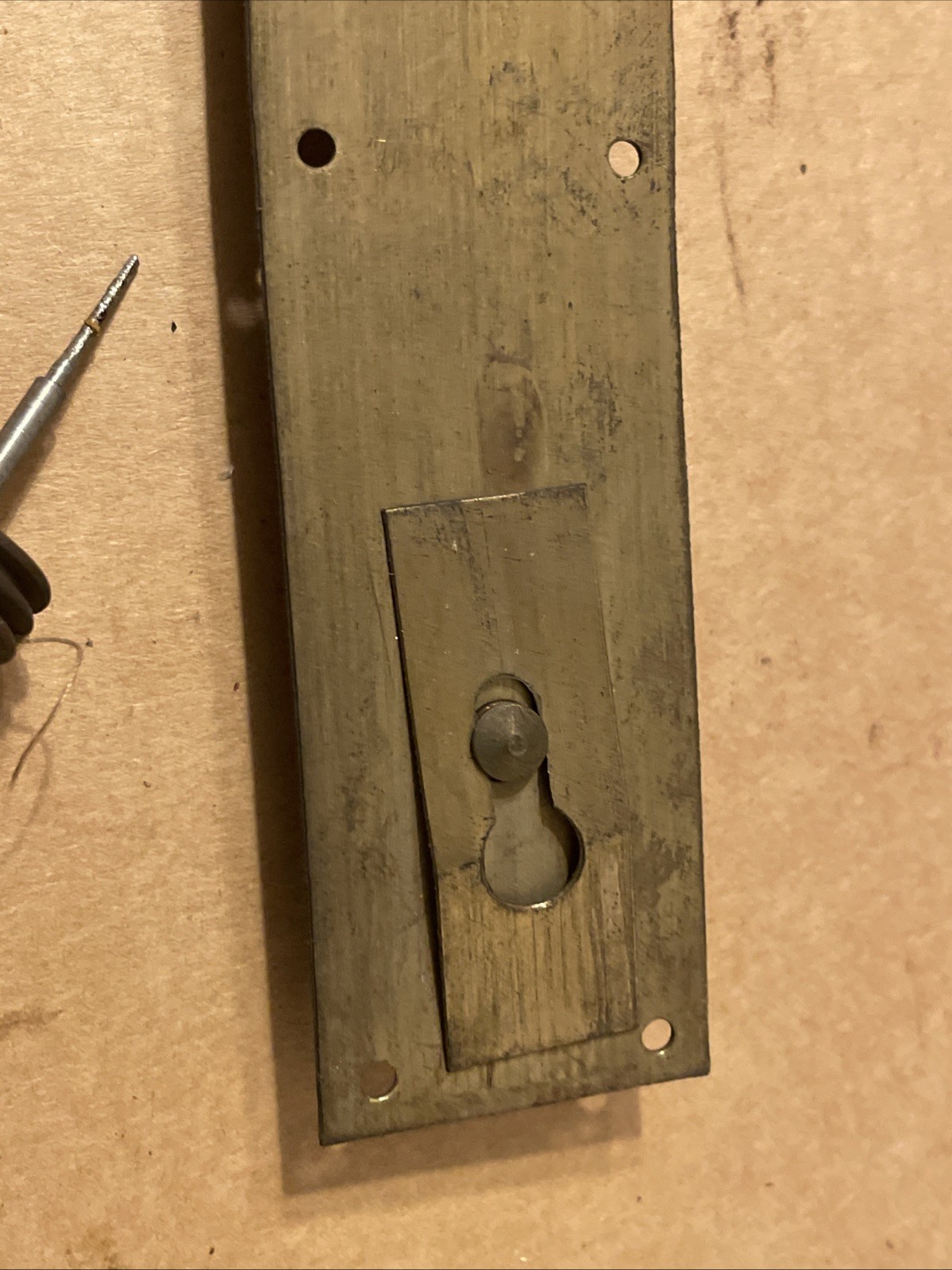 Antique English Barometer Brass Back Plate & Pulley Parts