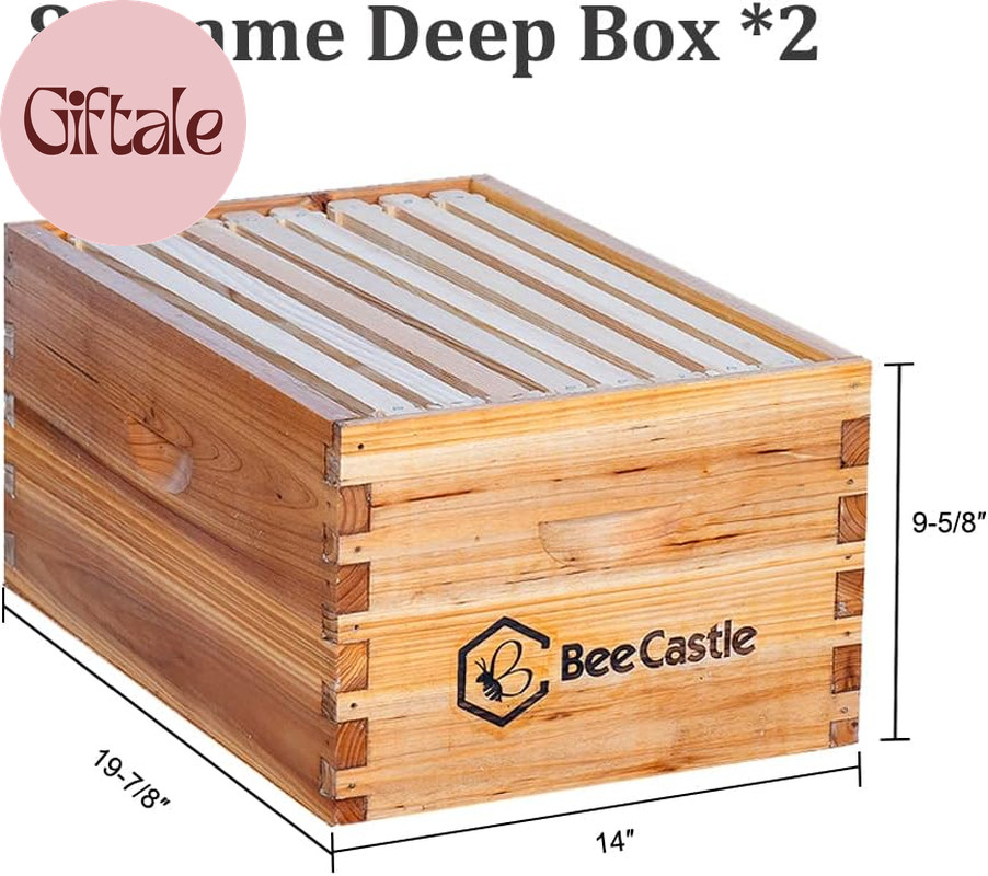 8 Frame Langstroth Bee Hive Coated with Beeswax Includes Beehive Frames and Waxe