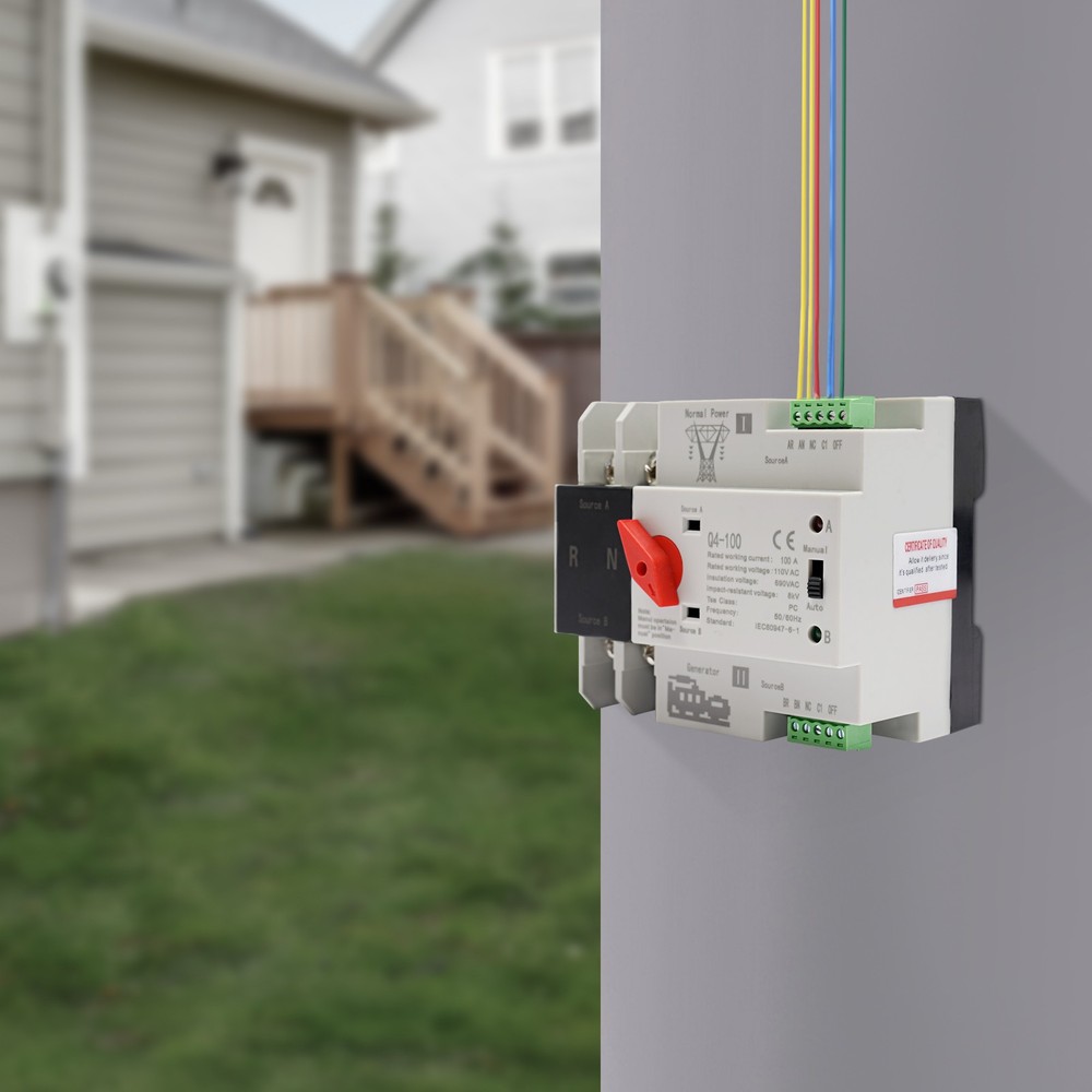 Automatic Transfer Switch 2P 100A Generator Changeover Switch Dual-Power NEW!