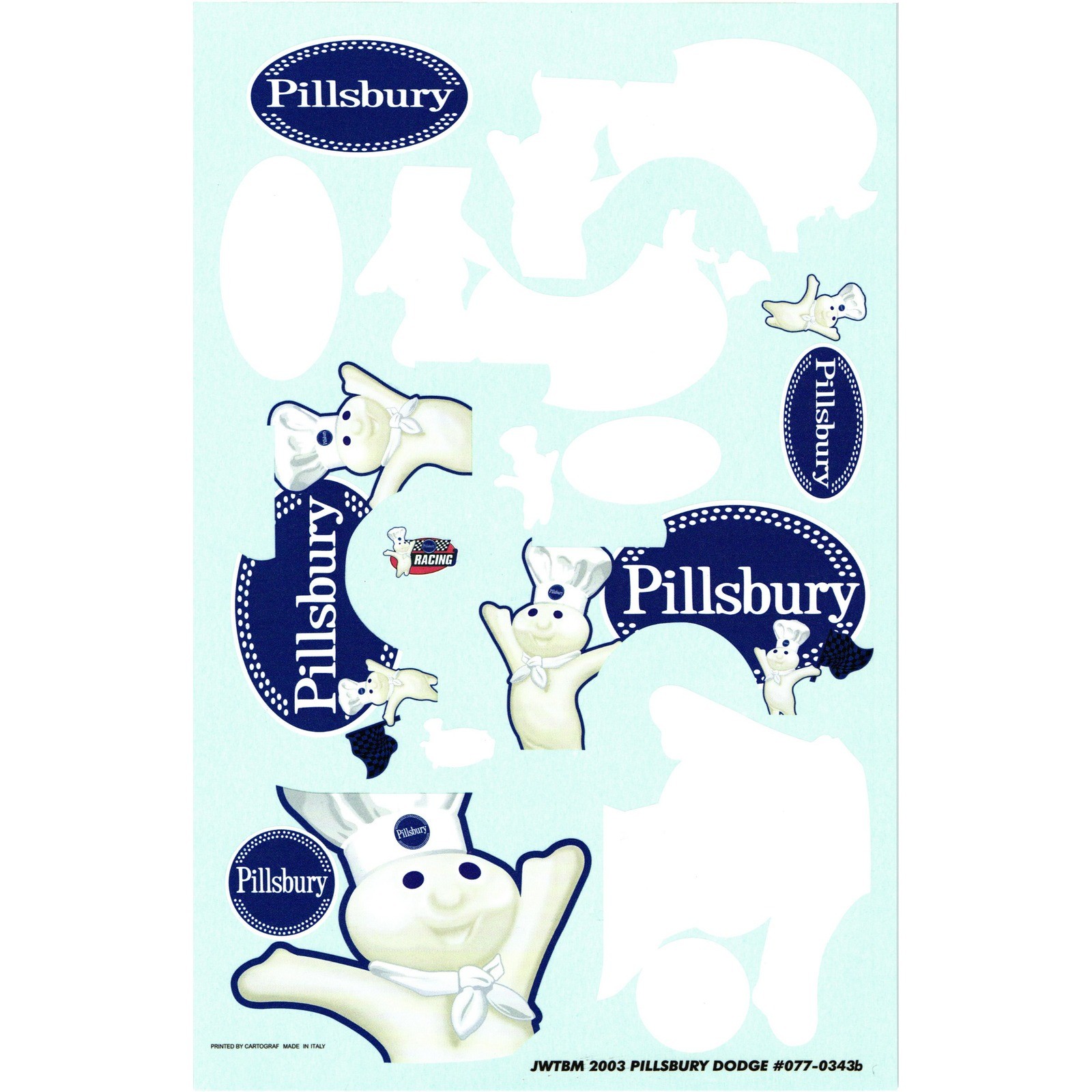 JWTBM John Andretti #43 2003 Pillsbury Dodge 1:25 Decal Set