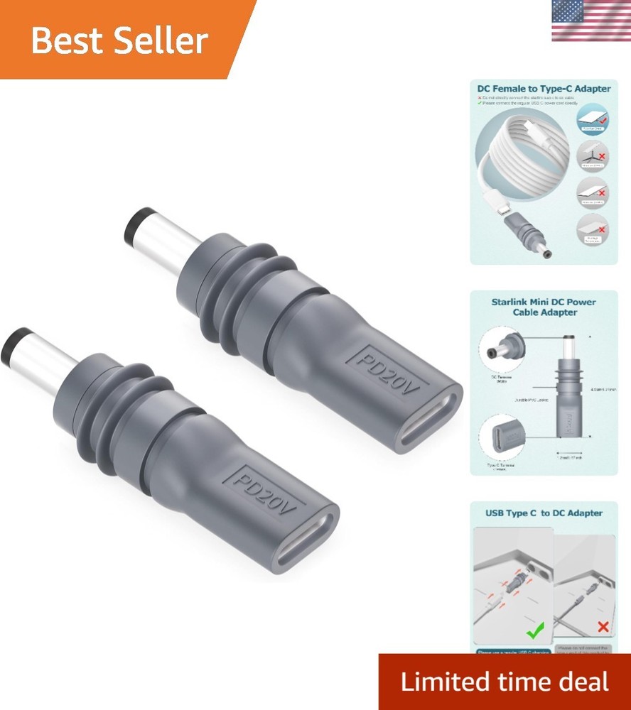 2PCS Starlink Mini USB C to DC Power Adapter - Convenient Power Solution
