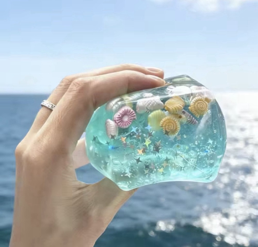 Magic Ocean Cube Squishy – Super Soft Star & Seashell Fidget Toy