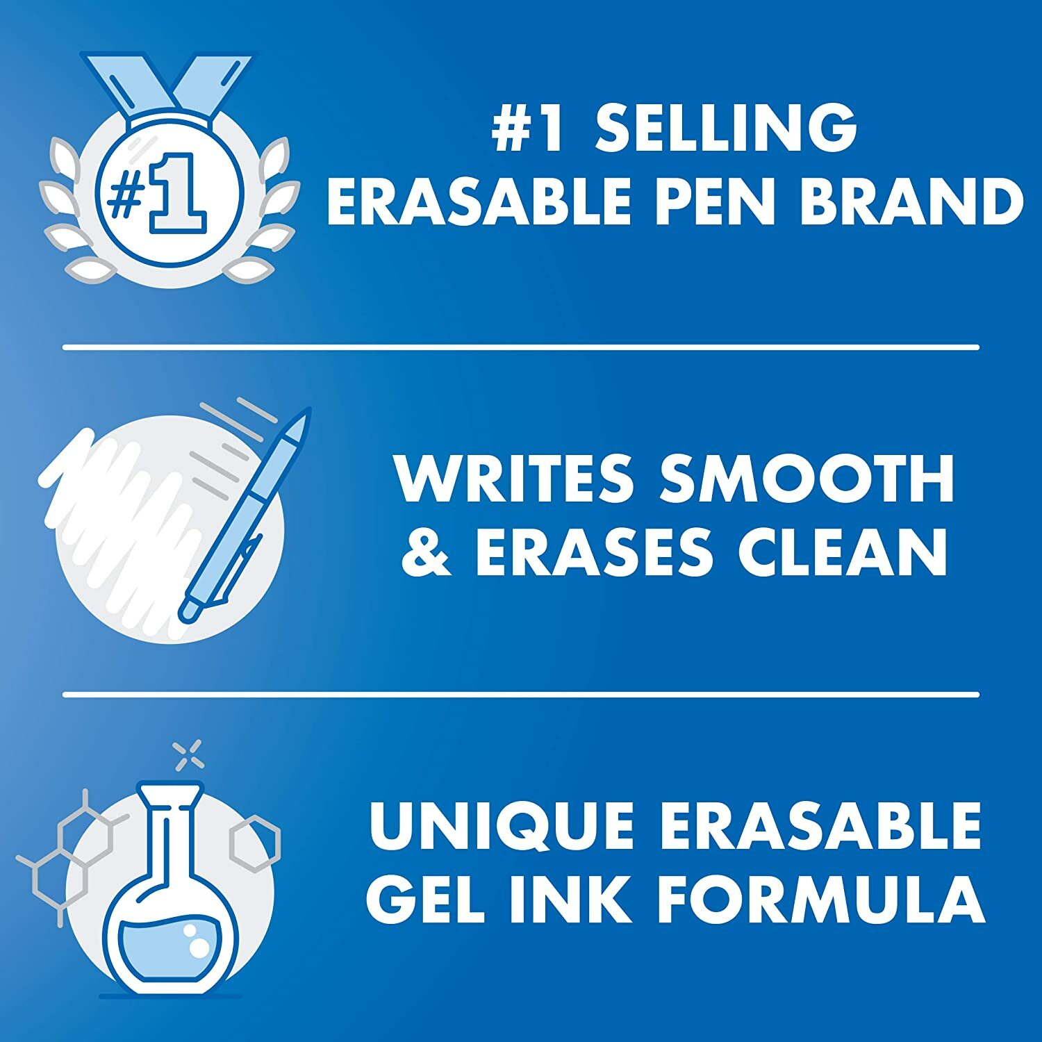 Pilot FriXion Ball Erasable Gel Ink Refills, Fine Point, 3 Packs of 2 Refills