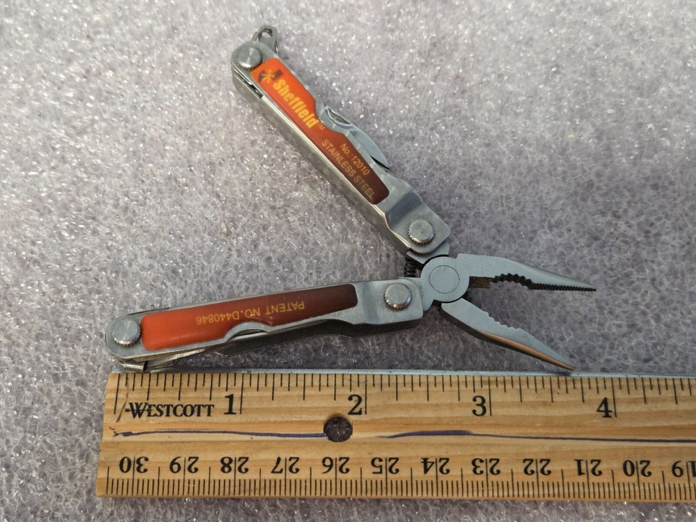 SHEFFIELD MULTI TOOL - PLIERS, SCREWDRIVER, SCISSORS, KNIFE & FILE - ORANGE