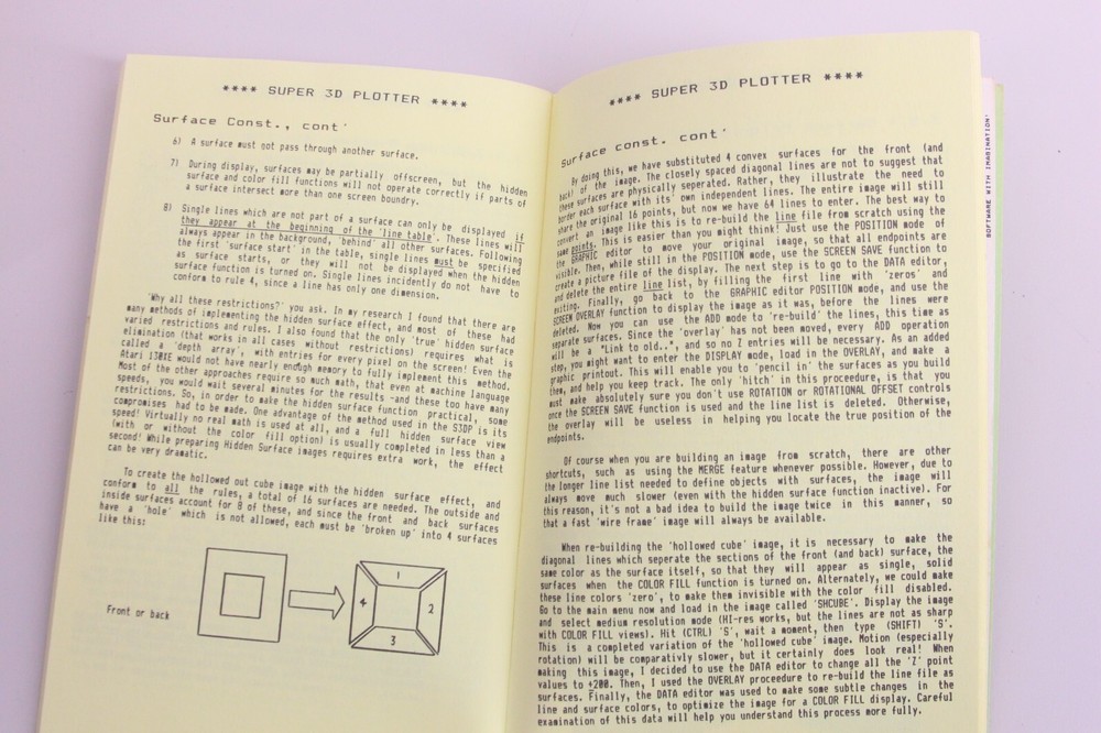 Atari Elfin Magic Super 3D Plotter II Program Randolph Constan 1985