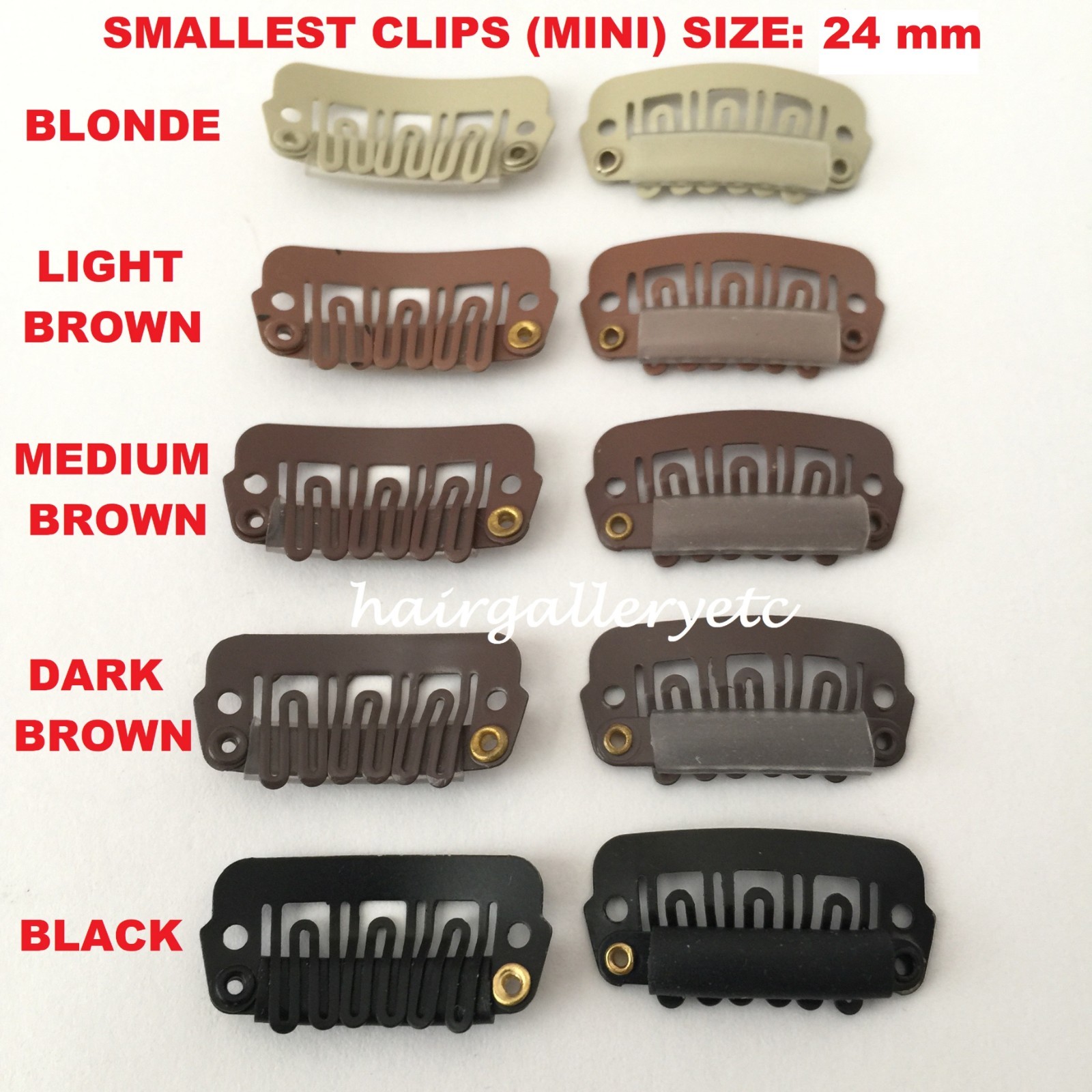 QUALITY MINI HAIR EXTENSION CLIPS SNAP WIG CLIPS FOR TOUPEES HAIR PIECES 24 mm