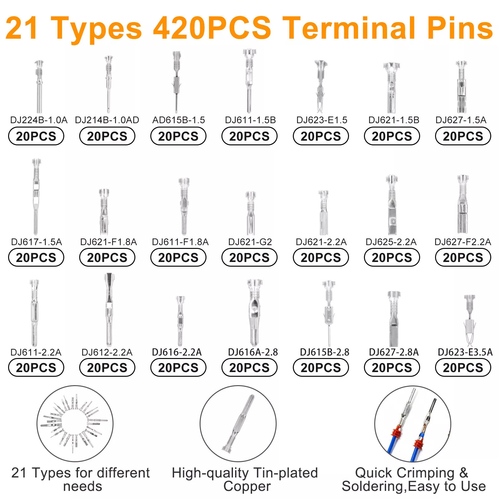 739Pcs Automotive Electrical Connector Pins Kit Terminal Removal Tool Wire Seals