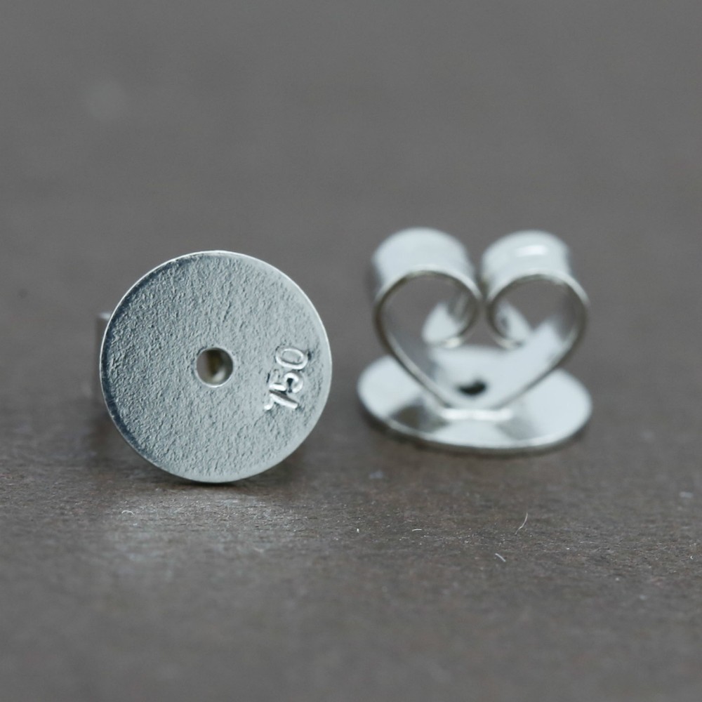 Genuine 18CT Solid White Gold Disc Butterfly Earring Backs 5mm - 1 Pair