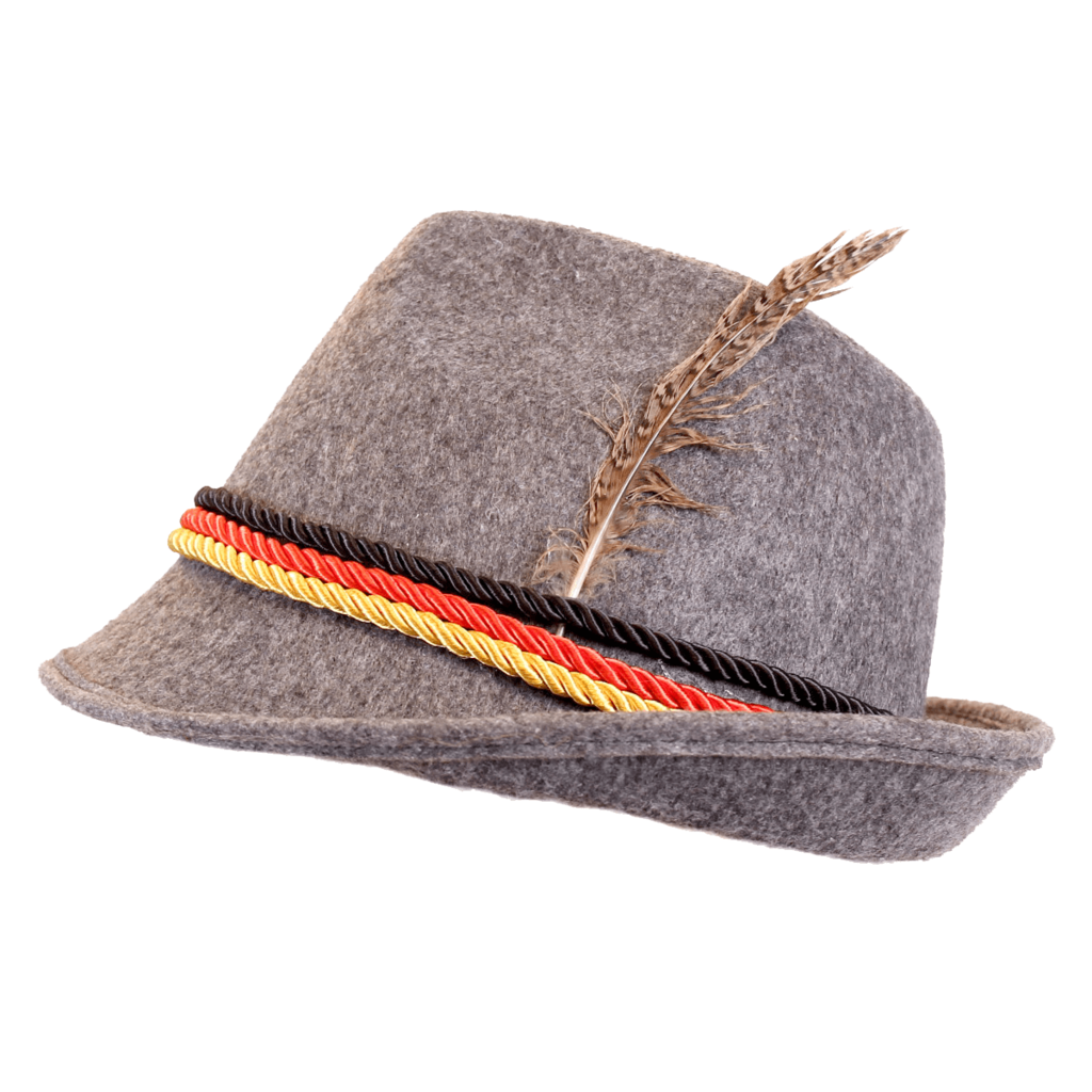 Adult Mens German Alpine Bavarian Oktoberfest Tyrolean Costume Hat with Feather