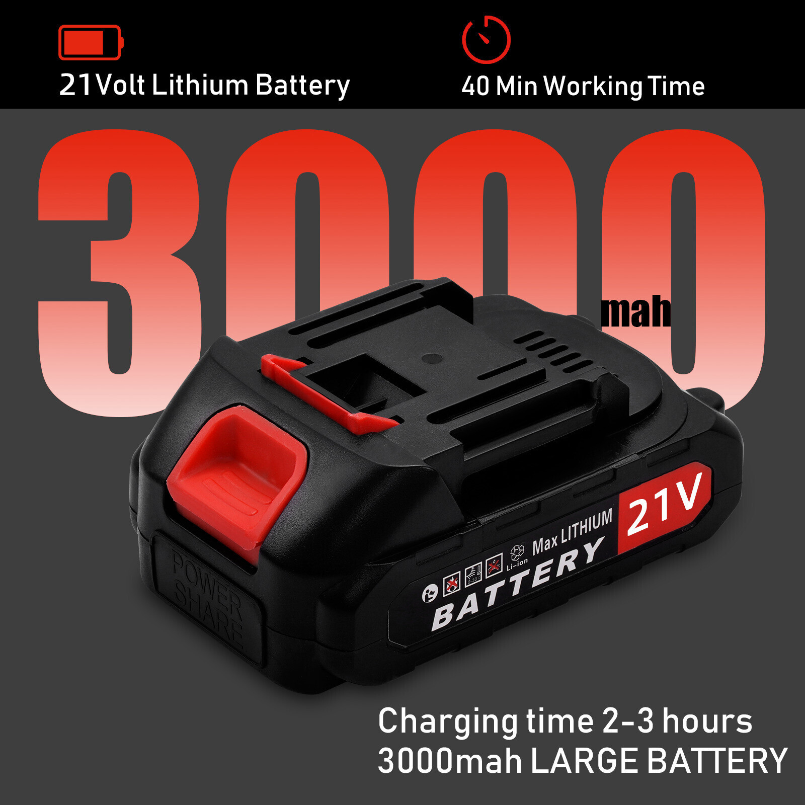 22 Inch Handheld Electric Cordless Hedge Trimmer Bush Trimmer with 21V Battery