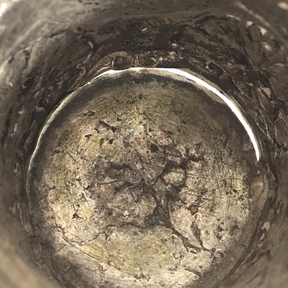 Antique 18th C German Embossed Silver Beaker “PHS” Possibly Andreas Lobenschrot