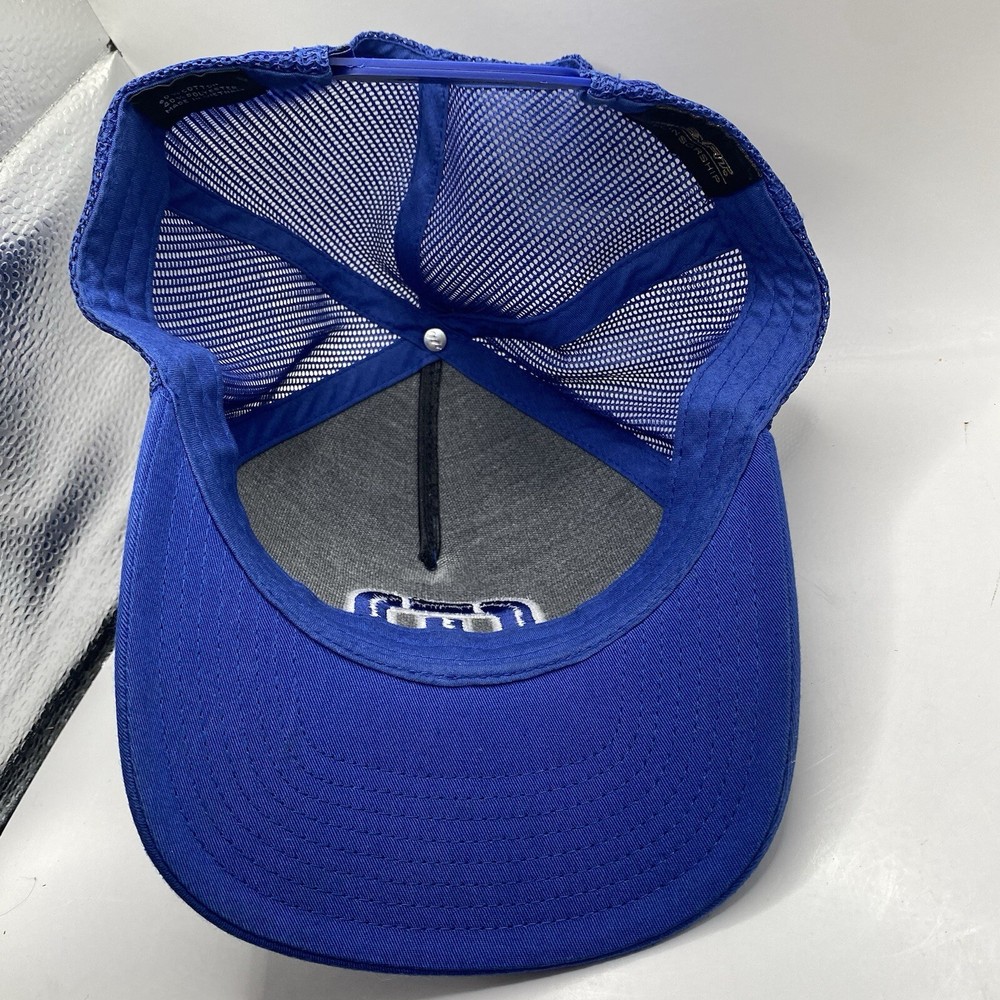 Travis Mathew Golf Hat Trucker Adjustable SnapBack Blue Pineapple Mesh Cleaned