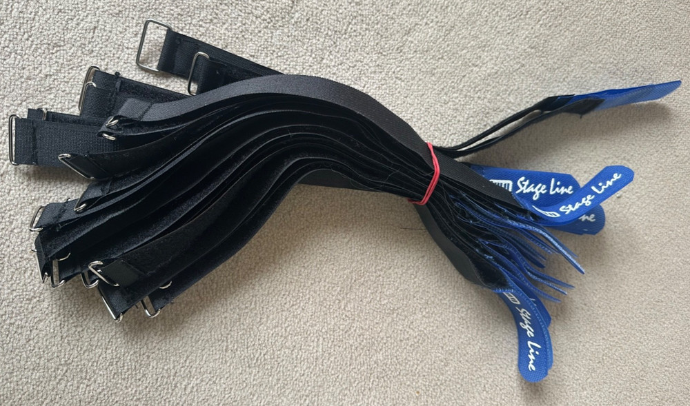 5 x Stage Line Hook and Loop Cable Ties Reusable, Hook and Loop Fastener
