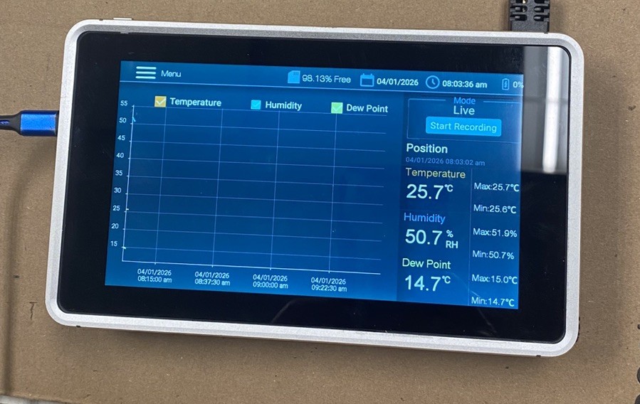 Humidity/Temperature Chart Recorder with Touch Screen - RH550