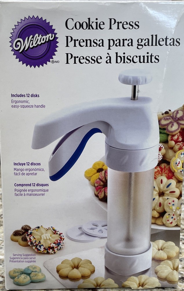 Wilton Cookie Press with 12 Disks - Easy Squeeze Baking Tool, Boxed