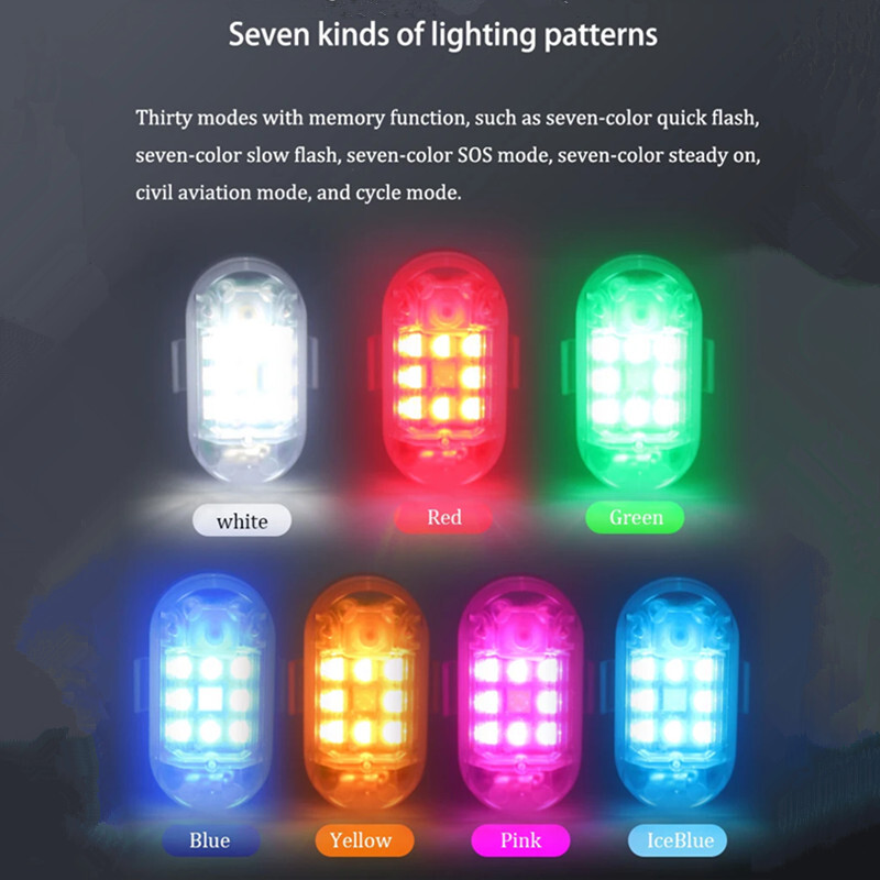 Motorcycle Wireless Remote Control LED Strobe Light Flash Turn Signal Indicator