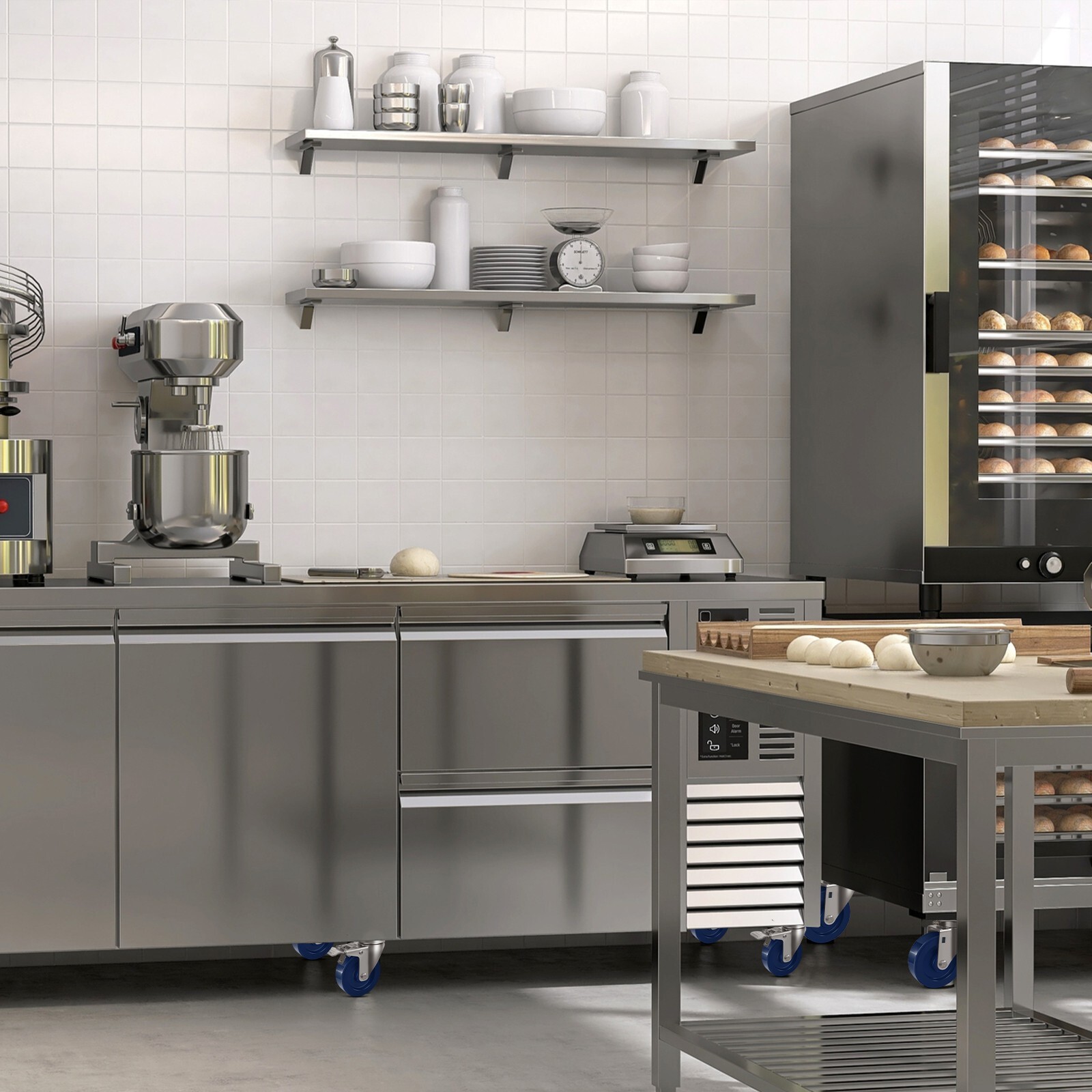 4" Stainless Steel Casters，Heavy Duty Industrial Casters， Load Capacity 1800 lbs