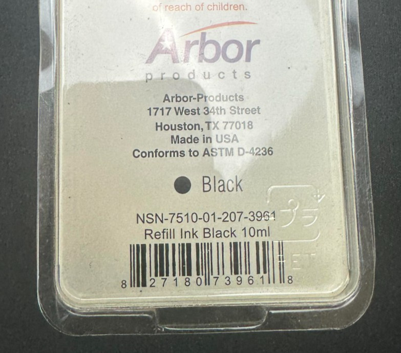 Arbor Xstamper Refill Ink Black 10ML Bottle