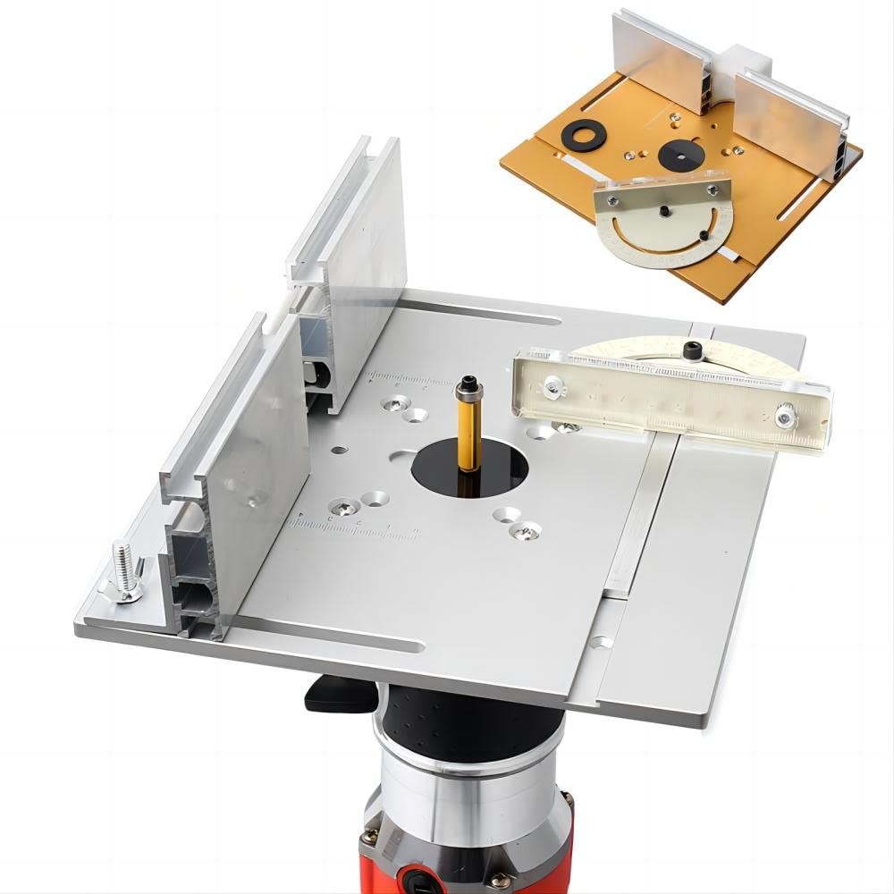 KETIPED Aluminium Router Table Insert Plate,Woodworking Benches Silver