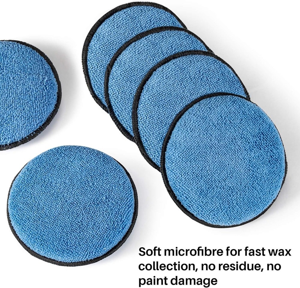 Sukh 12 Pack Microfiber Foam Car Wax Applicator Pad - Blue