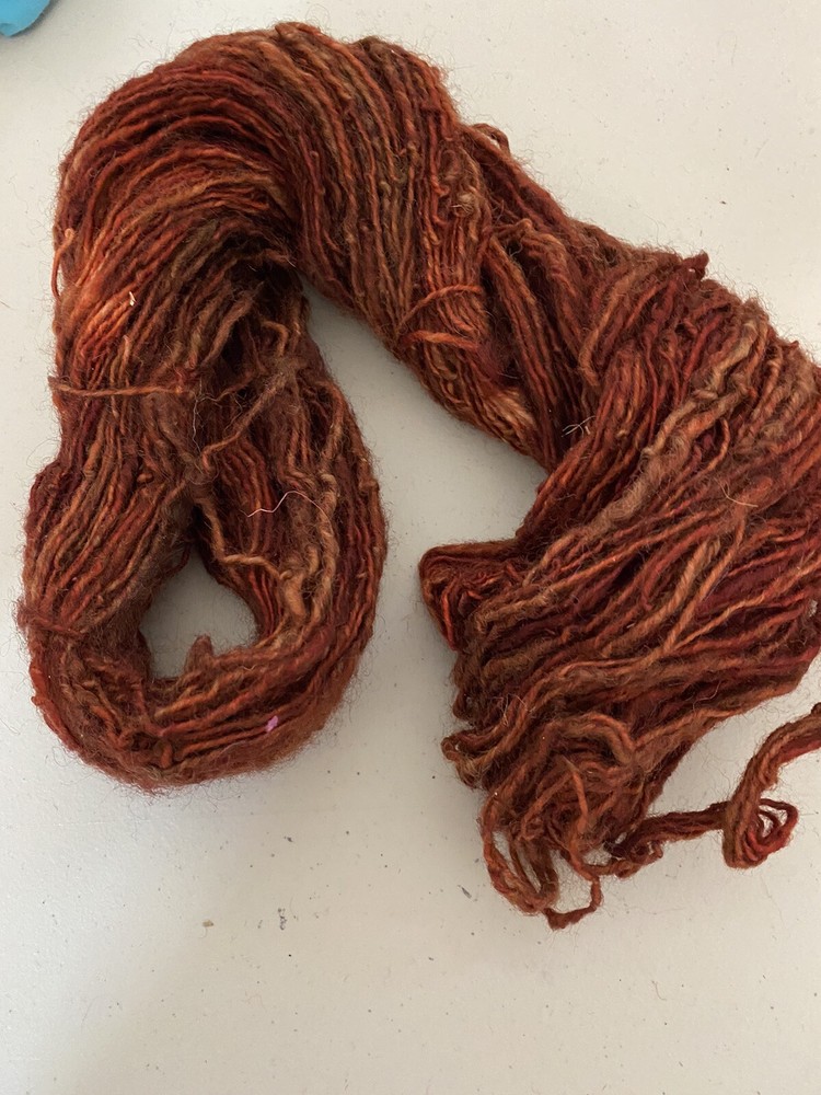 yarn wool hand dyed copper 1 hank