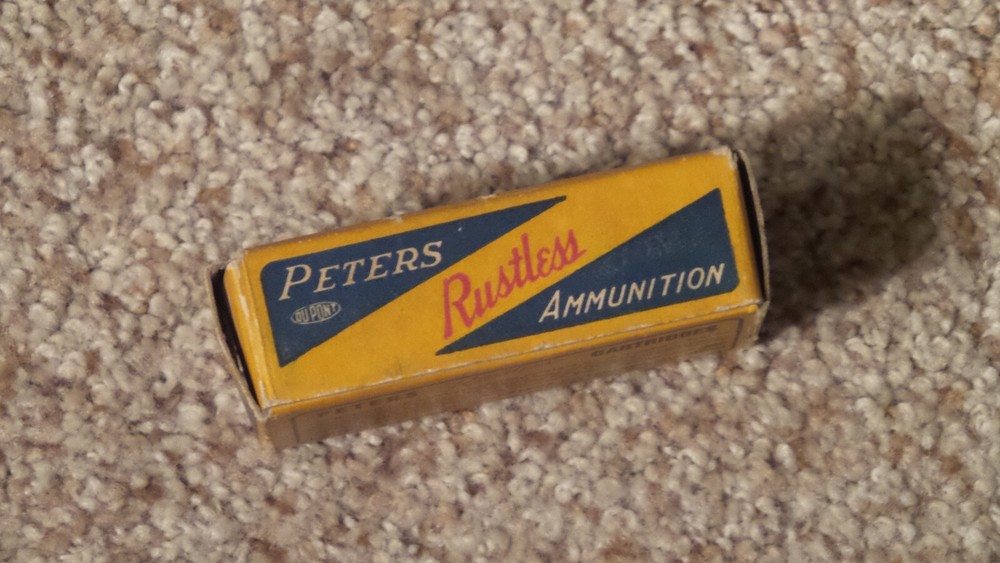 Vintage Peters Rustless .25 Colt Automatic Center Fire Ammo Shell Box Empty
