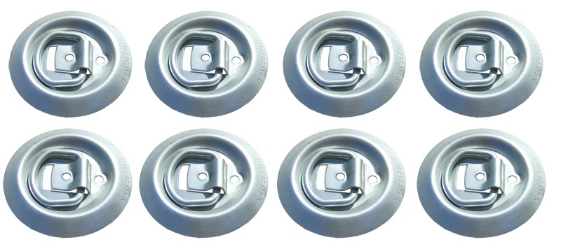 Pit Posse Cargo Recessed Flush Pan D Ring 4 Anchor for Tie Down Eight Pack
