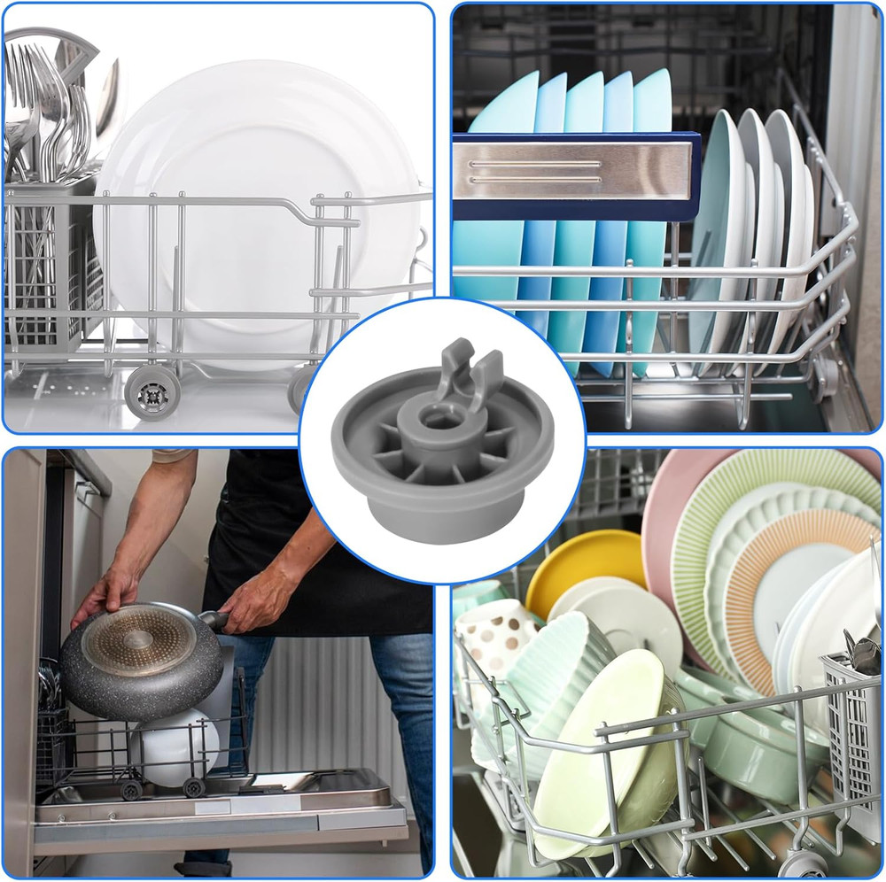 8 Pack Replacement Lower Rack Wheels for Bosch Kenmore Dishwashers