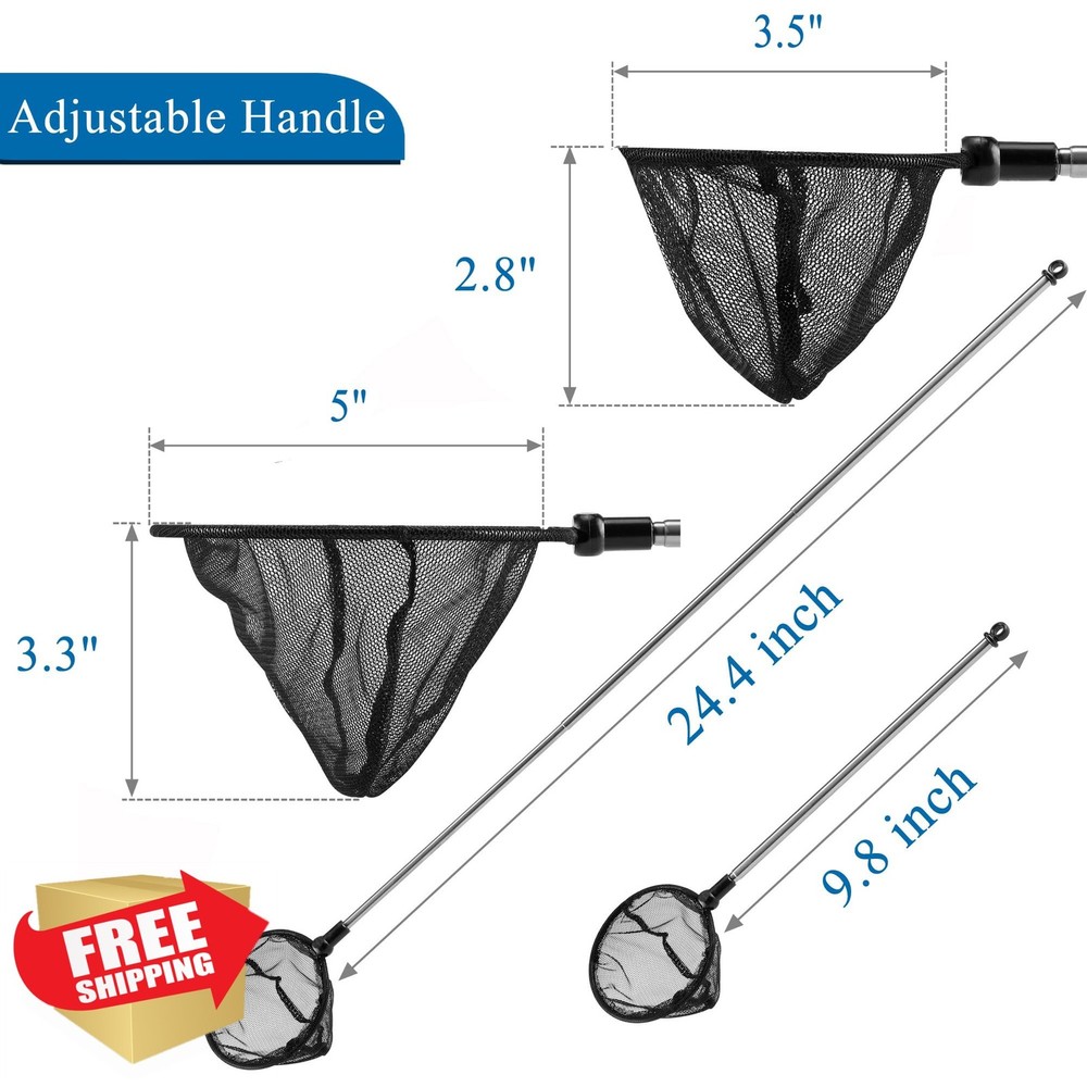 Lpraer Extendable Fish Net, Fine Mesh, Aquarium Tank