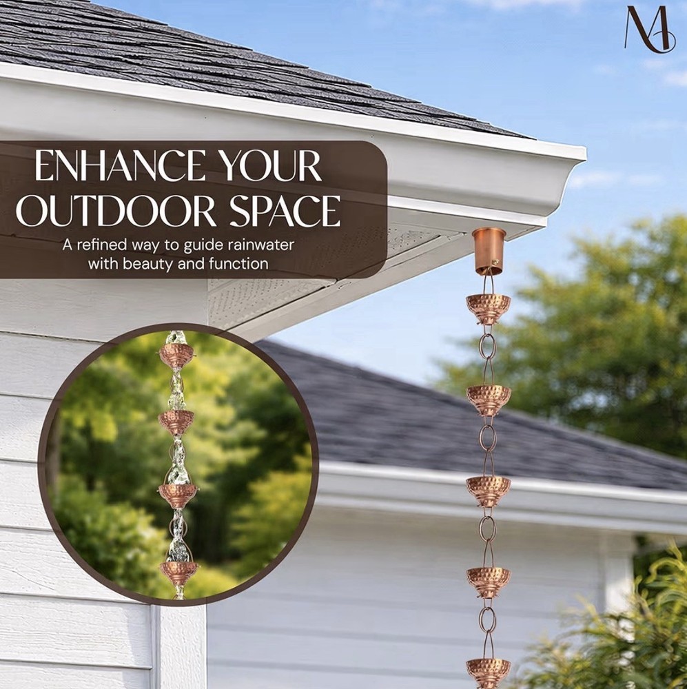 Monarch Cups Rain Chains for Gutters – 8.5