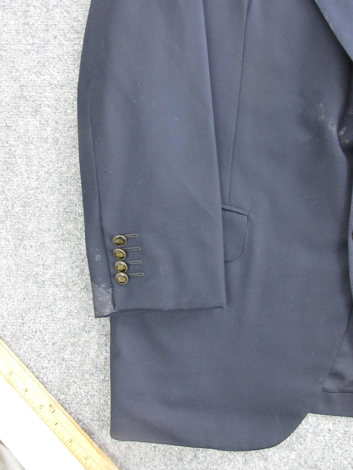 Oxxford Clothes Blazer Mens 44 Blue Super 100s Wool Two Button Sport Coat