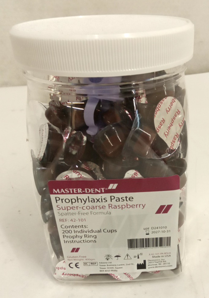 Master-Dent 42-101 Prophylaxis Paste Super-Coarse Raspberry 200 Individual Cups