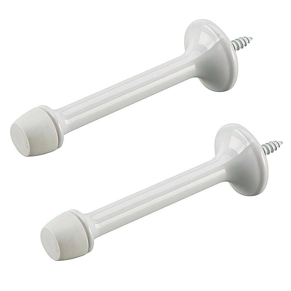 (2-Pack) 3 In. (76 Mm) White Rigid Door Stop